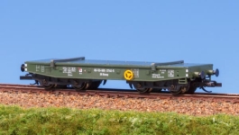 Schirmer Modelleisenbahn 20243 - TT Schwerlastwagen Rlmmp grün der DR, Ep.IV